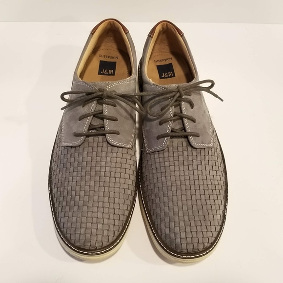JOHNSTON & MURPHY McGuffey Woven Plain Toe Oxfords Mens Shoe Size 12 Gray Nubuck main image 3